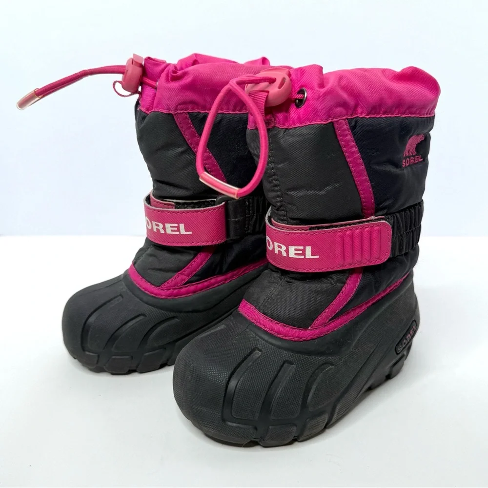 Sorel Black and Pink Flurry Winter Boots